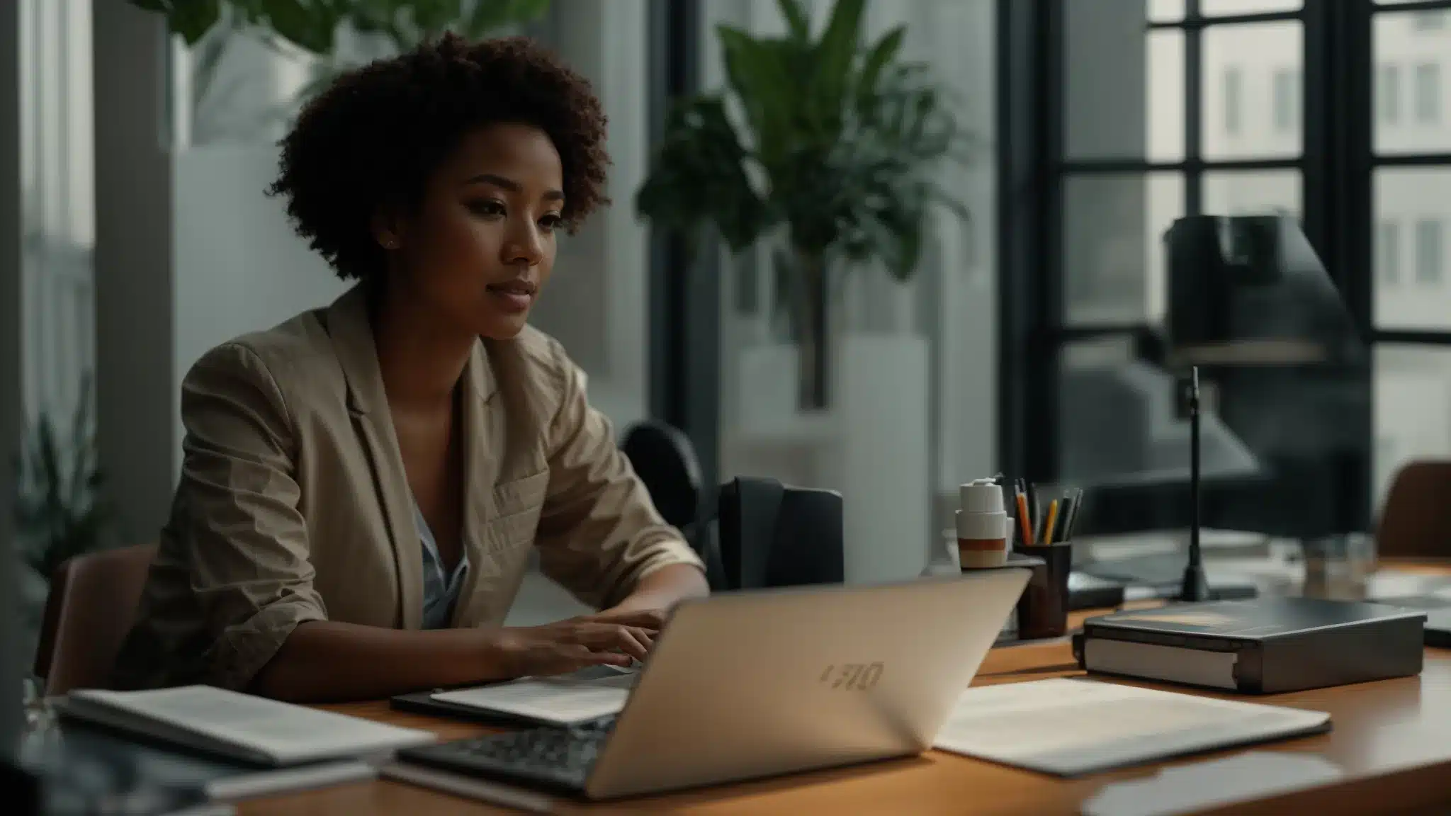 a person sitting at a desk talking to their insurance agent about coverage details and potential gaps.