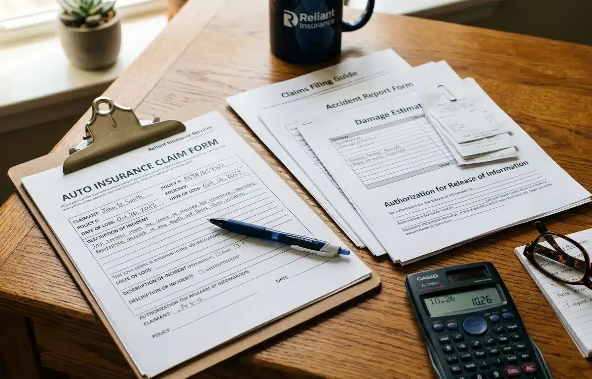 Insurance documents and claim forms needed to file a claim