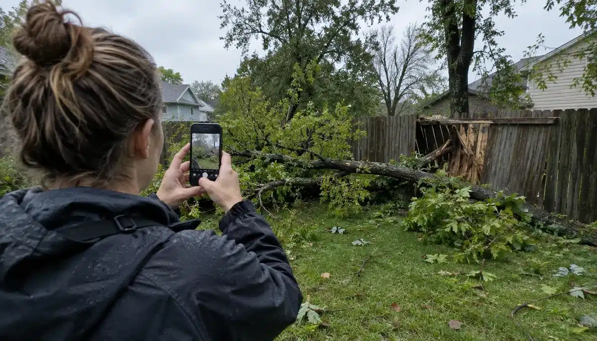 Houston homeowner documenting windstorm damage to support an insurance claim